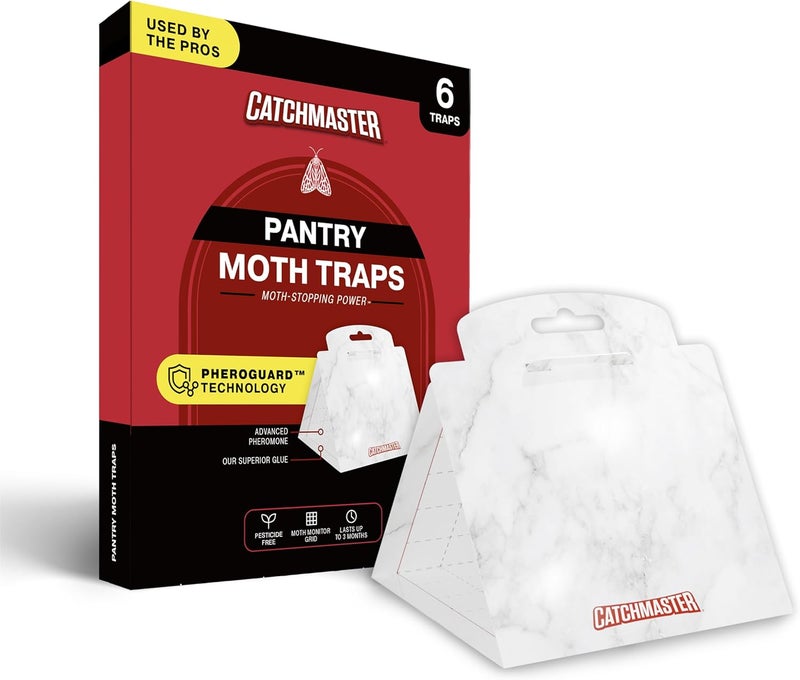 Catchmaster Pantry Moth Traps with Premium Extra Strength Pheromone Technology – XL, Extra-Strength Flour & Indian Meal Moth Traps – Protects Kitchen Cabinets & Food Storage – Marble, 6PK - Image 1